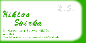 miklos spirka business card